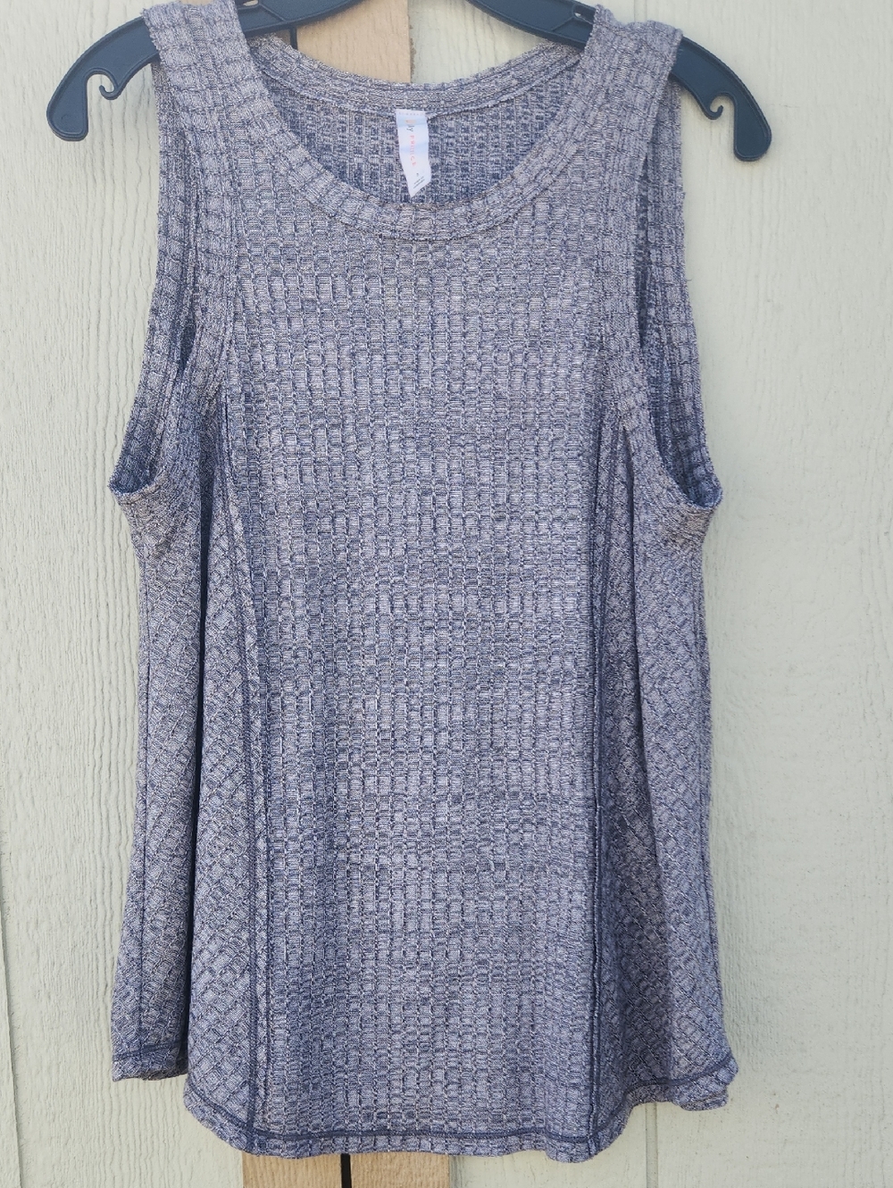Daily Practice Gray Ribbed Flowy Tank Boho Layered Capsule Normcore Sporty Small